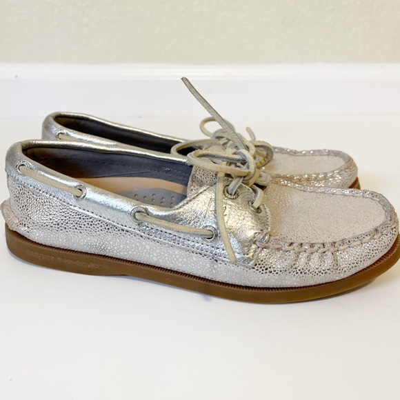 Sperry Shoes - Sperry Silver Python Sparkly Shoes